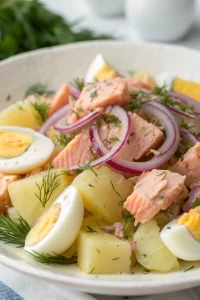 Hot Smoked Salmon with Potato Salad