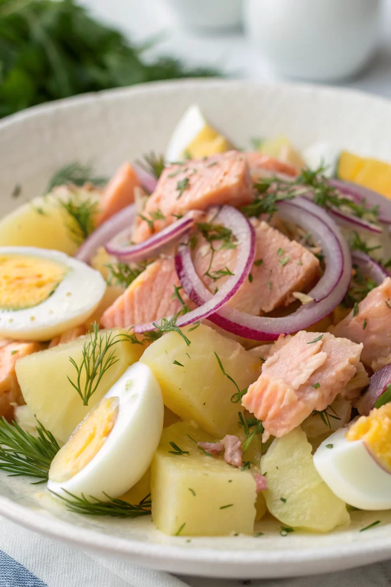 Hot Smoked Salmon with Potato Salad