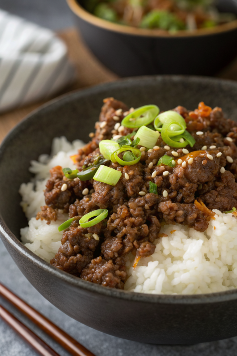 Korean Ground Beef Bowl Recipe