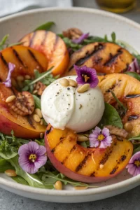 Peach Burrata Salad with Balsamic Drizzle