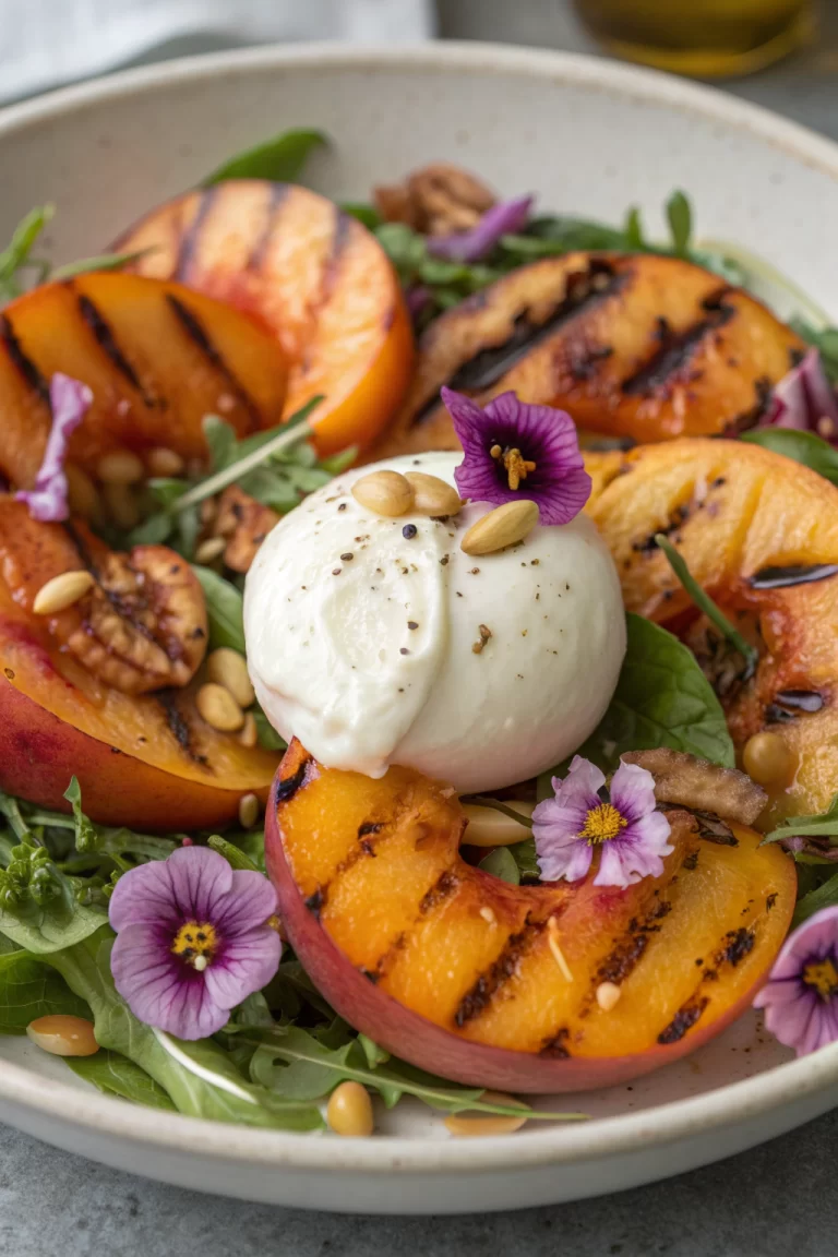 Peach Burrata Salad with Balsamic Drizzle