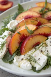 Peach Caprese Salad with Burrata