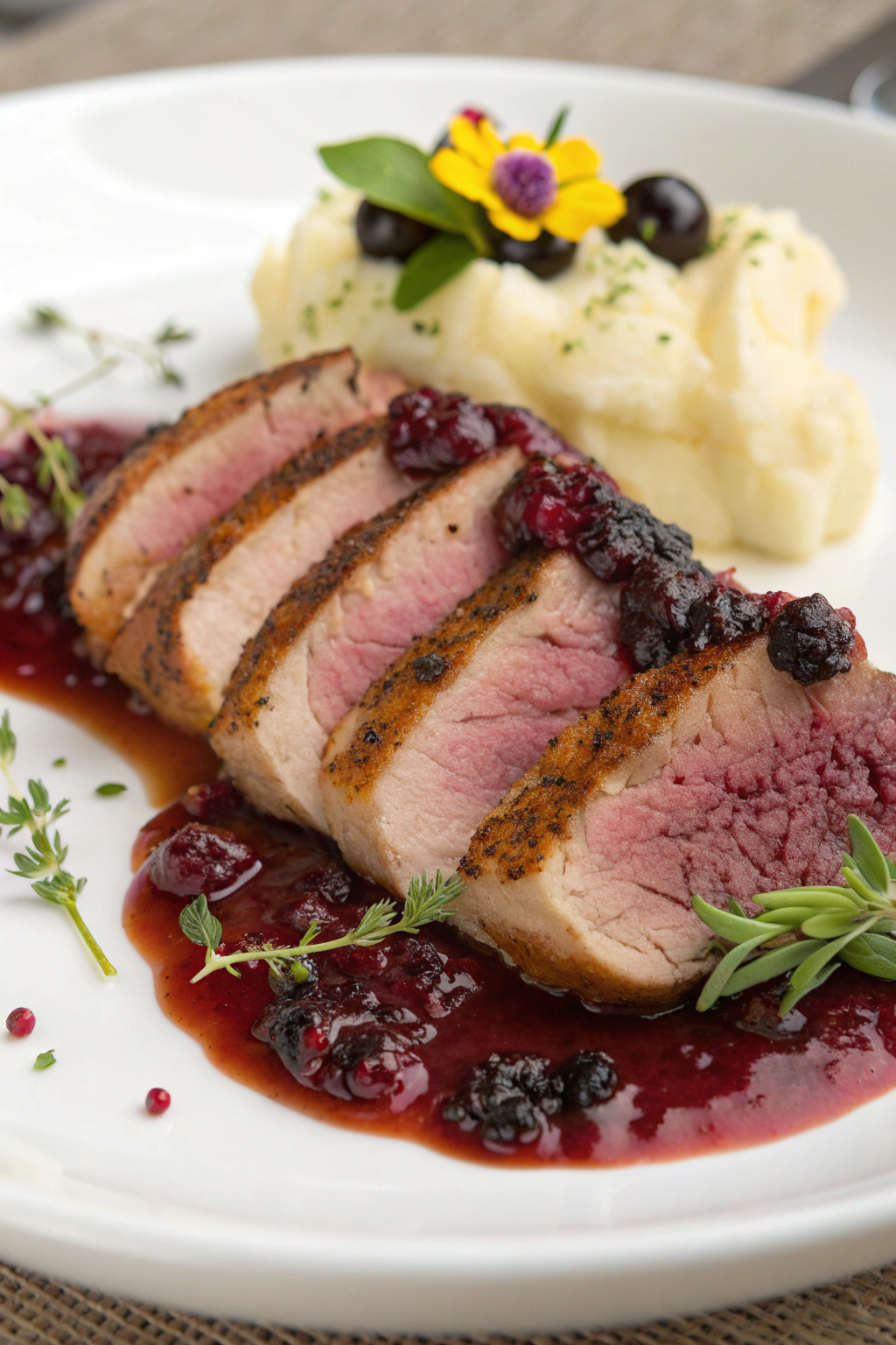 Seared Duck Breast with Cherry Sauce