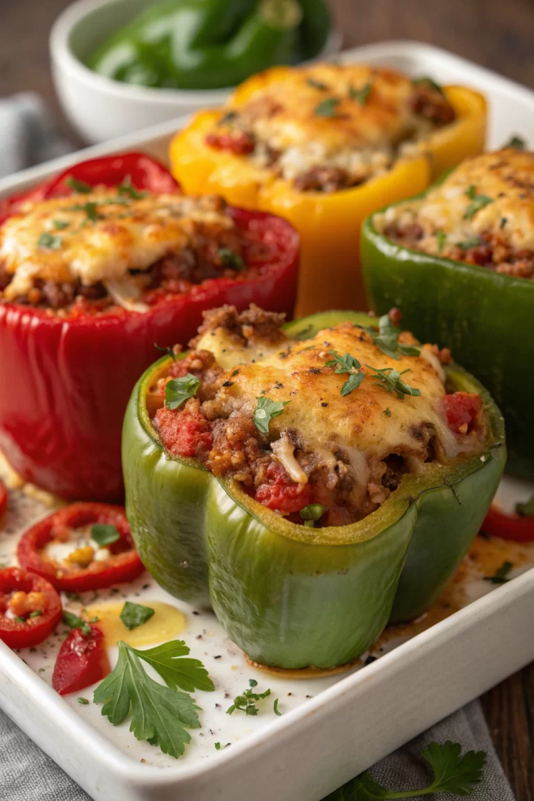 Stuffed Bell Peppers with Rice & Veggies