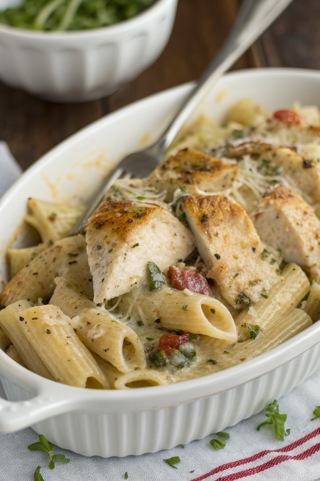 Creamy Pesto Chicken Pasta Bake Recipe