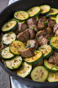 Garlic Butter Steak & Zucchini Recipe