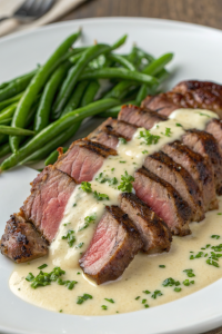 Garlic Butter Steak with Parmesan Cream Sauce