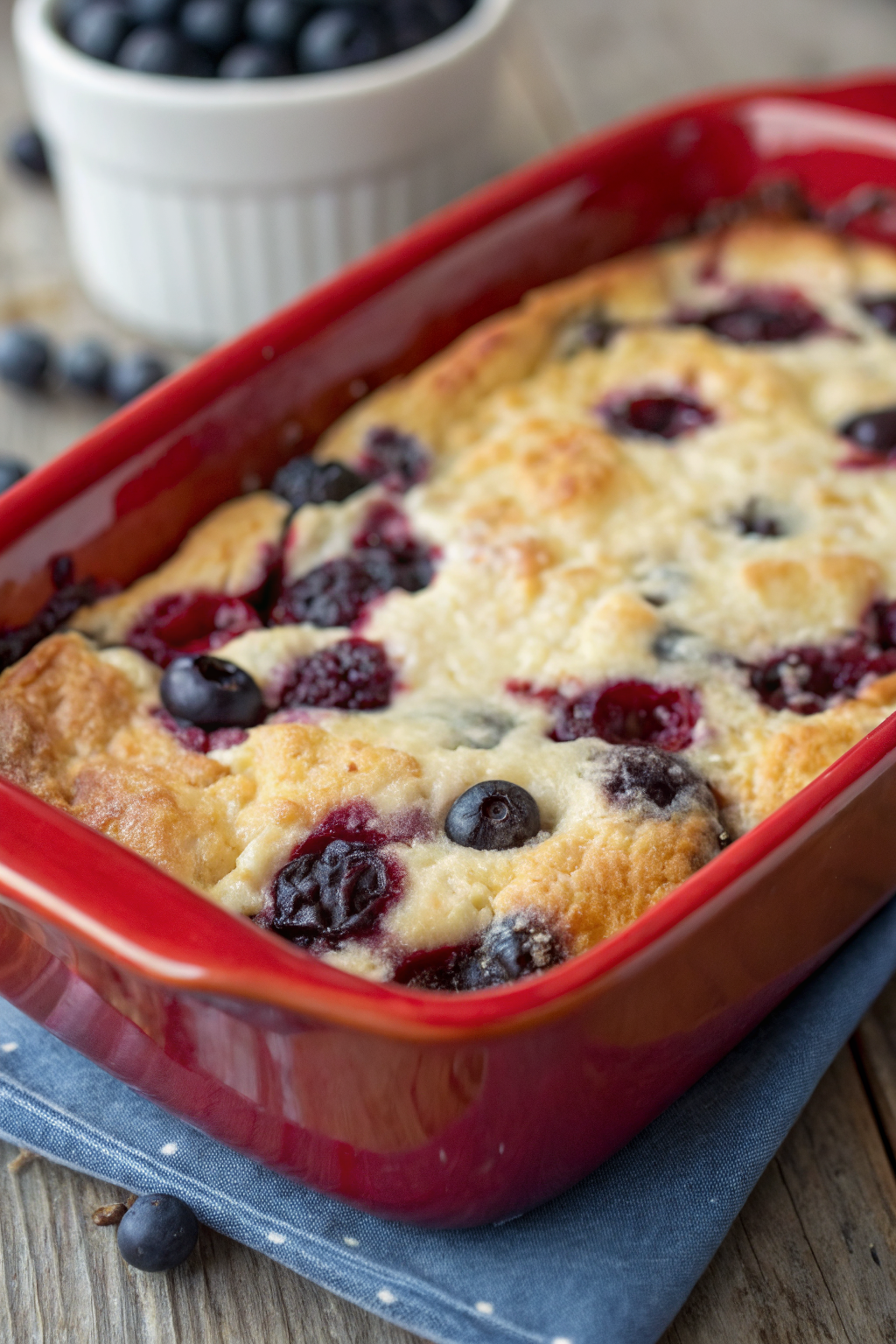 Creamy Blueberry Cottage Cheese Bake
