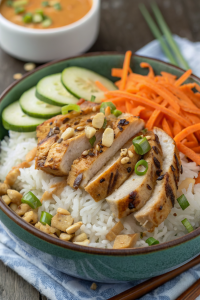 Creamy Thai Peanut Chicken Bowl