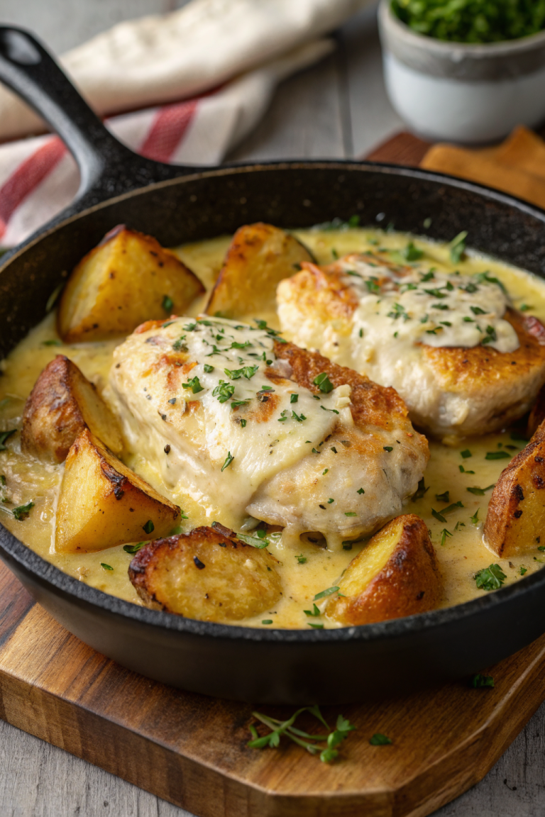 Crispy Cheesy Chicken and Potatoes
