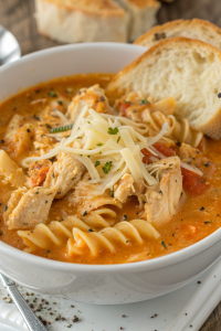 Crockpot Chicken Parmesan Soup