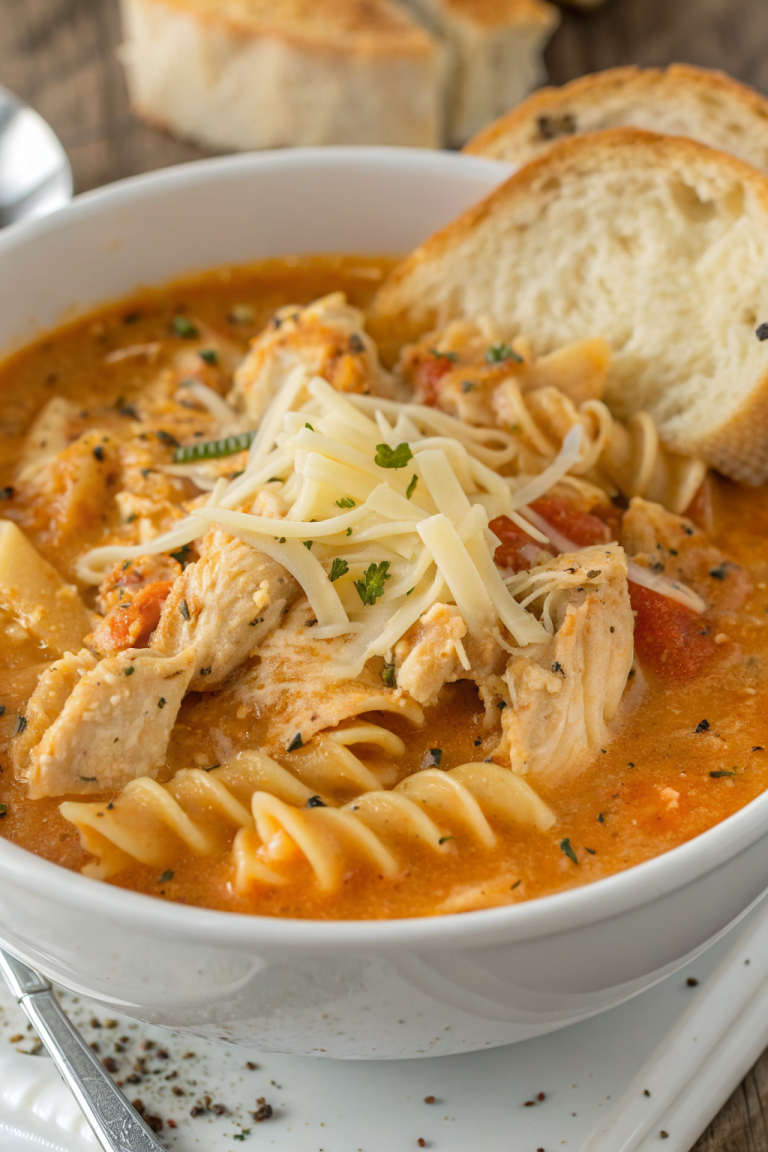 Crockpot Chicken Parmesan Soup
