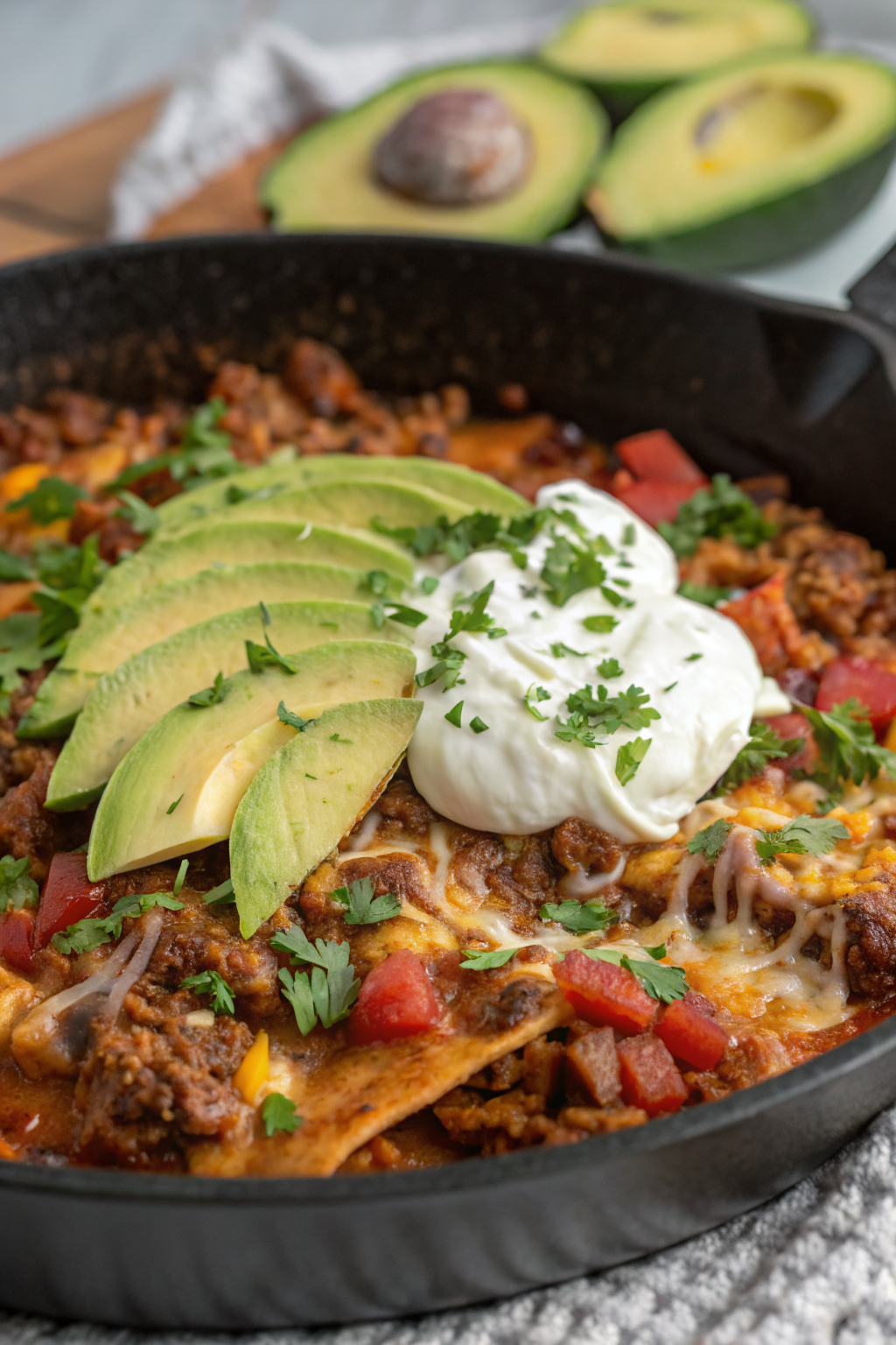 Ground Beef Enchilada Skillet