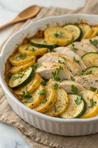 High Protein Chicken Zucchini Bake