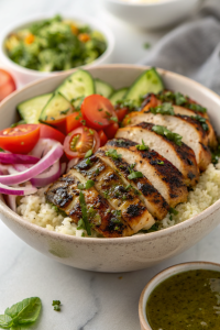 Juicy Chimichurri Grilled Chicken Bowl