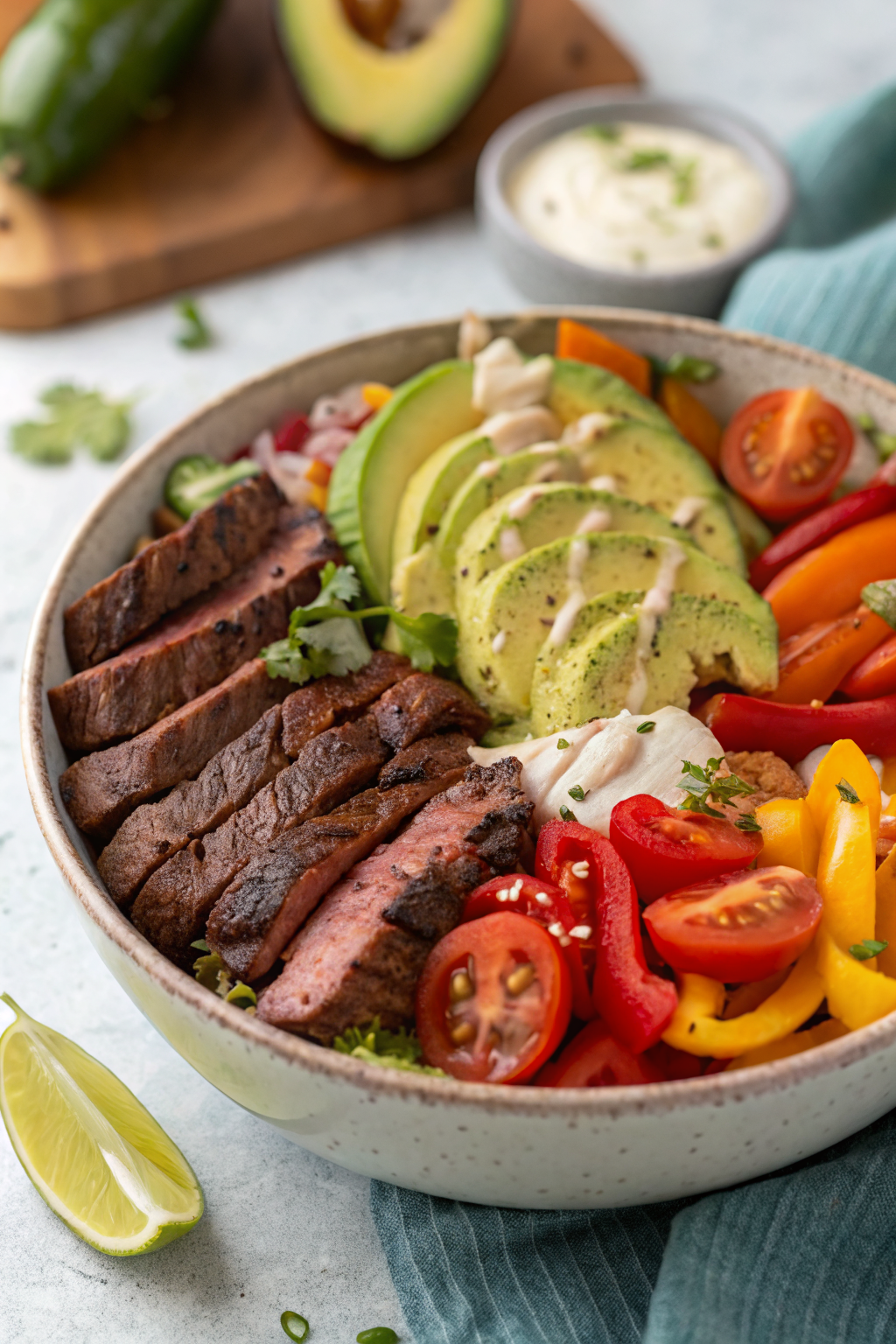 Juicy Steak Fajita Bowl