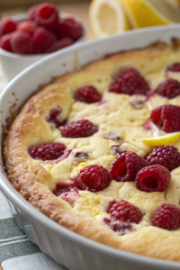 Lemon Raspberry Cottage Cheese Bake