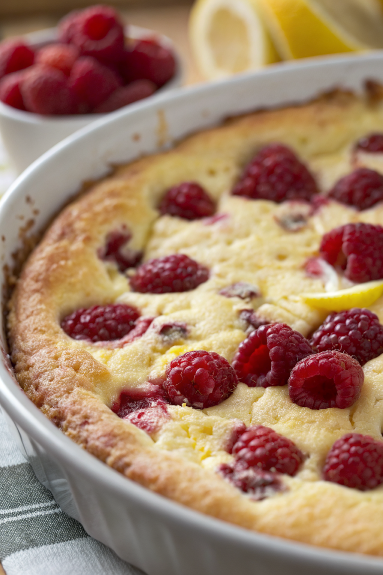 Lemon Raspberry Cottage Cheese Bake