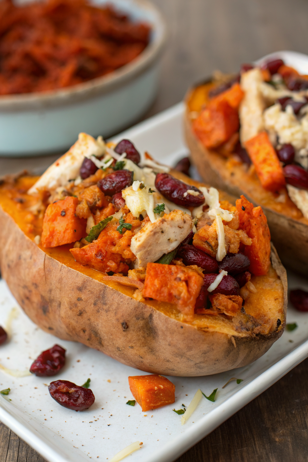 Protein Loaded Sweet Potato Boats