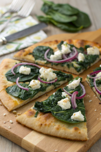 Quick Spinach and Feta Flatbread Pizza