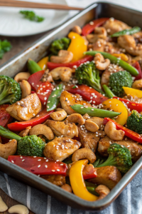 Sheet Pan Cashew Chicken