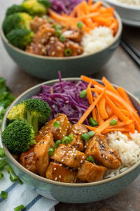 Sticky Chicken Bowls