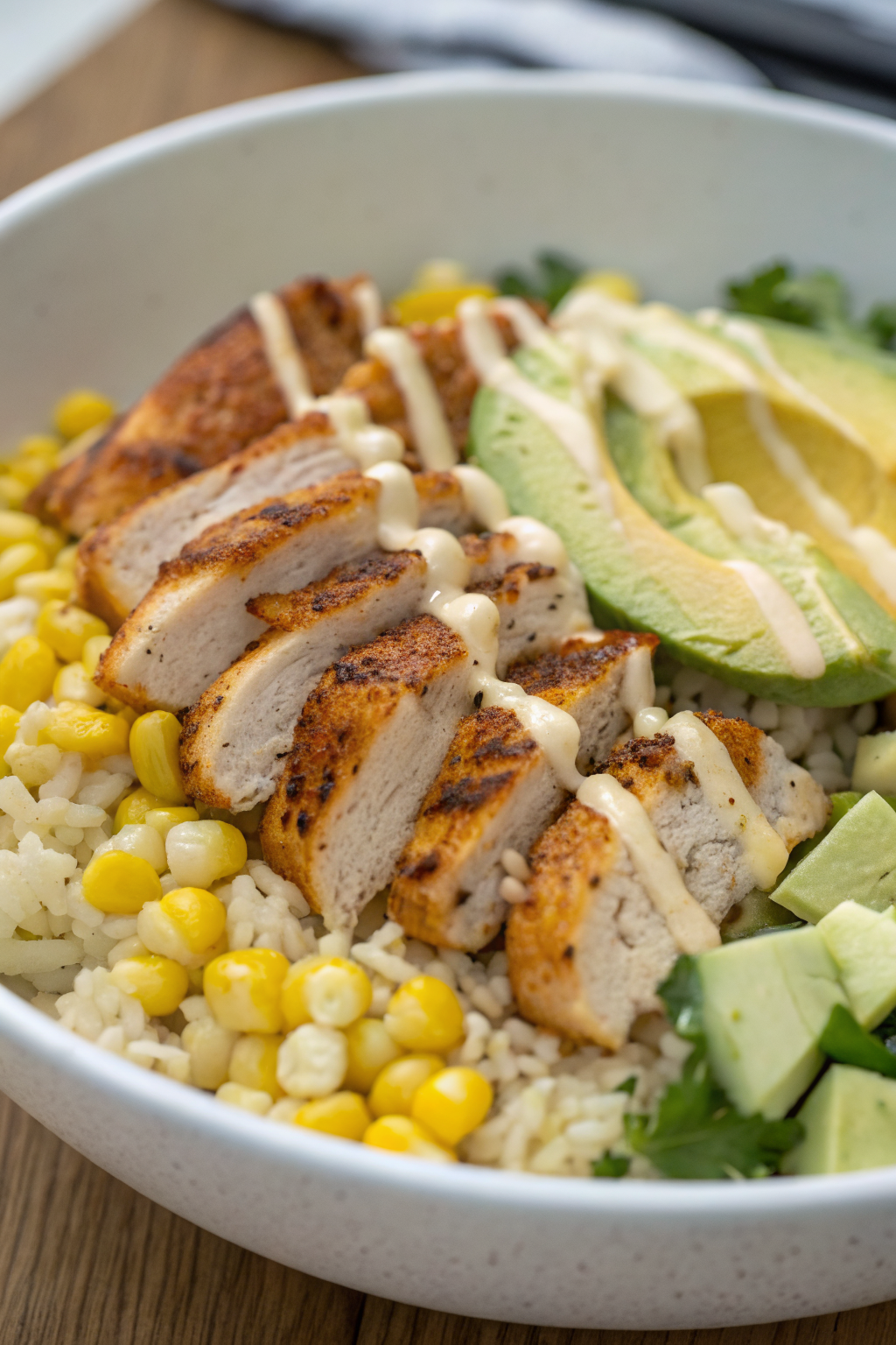 Street Corn Chicken Rice Bowl