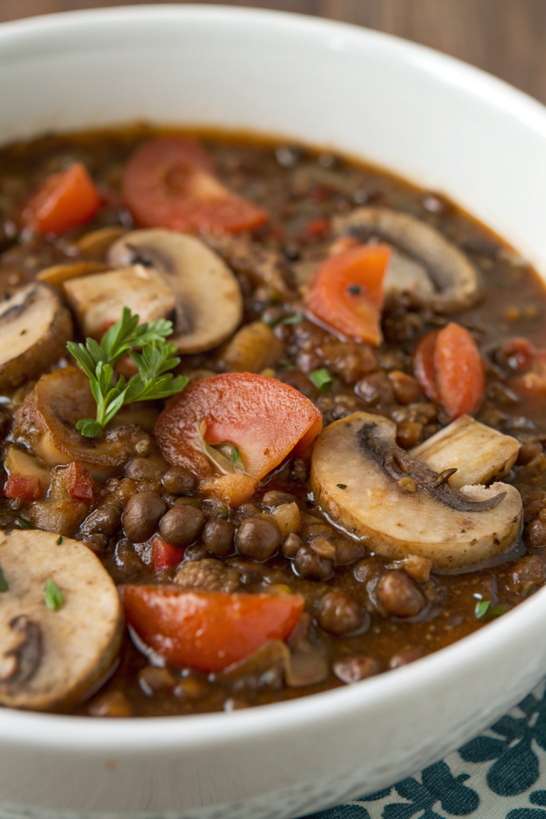Vegan Lentil Mushroom Stew