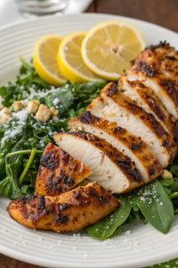 Asado Chicken Breasts with Sautéed Garlic Spinach