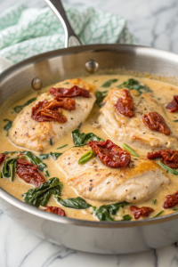 Creamy Chicken Breast in Spinach Parmesan Sauce Recipe
