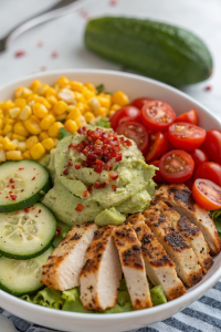 Grilled Chicken Bowl with Creamy Avocado Sauce & Veggies