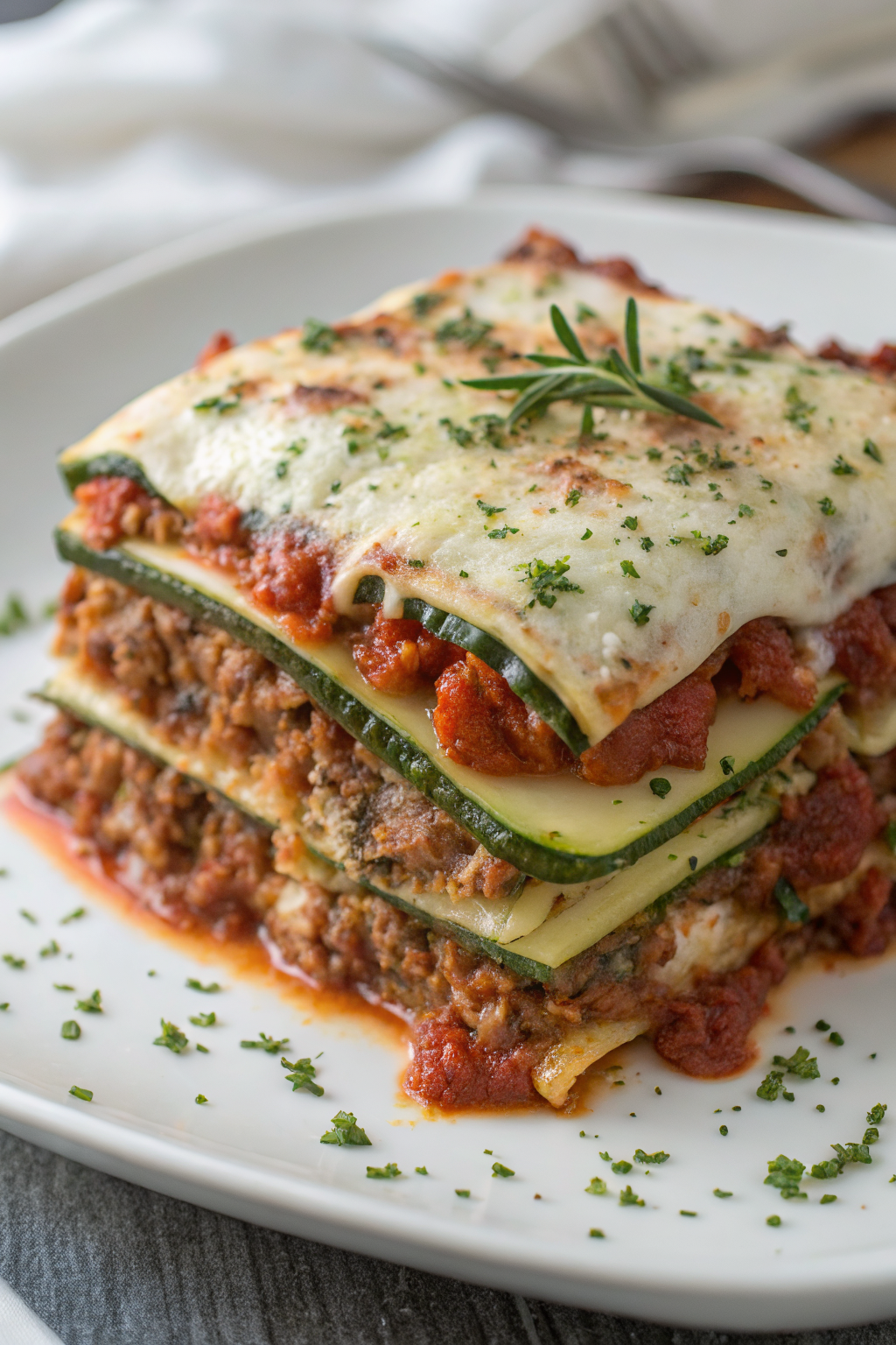 High Protein Keto Zucchini Lasagna