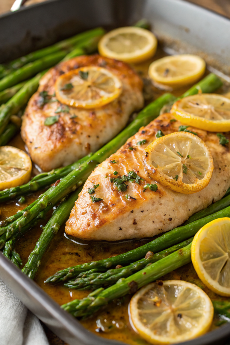 Lemon and Dill Butter Garlic Chicken and Asparagus