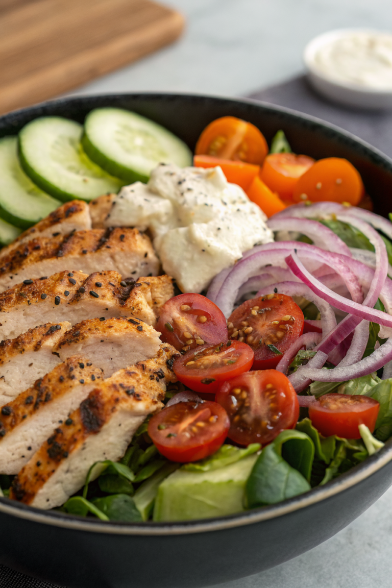 Mediterranean Chicken Salad with Creamy Tzatziki