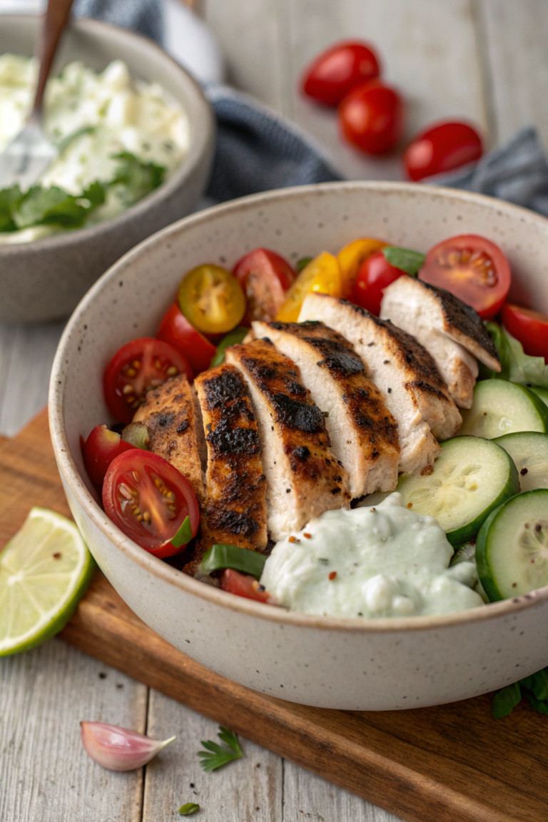 Mediterranean Chicken Tzatziki Bowls