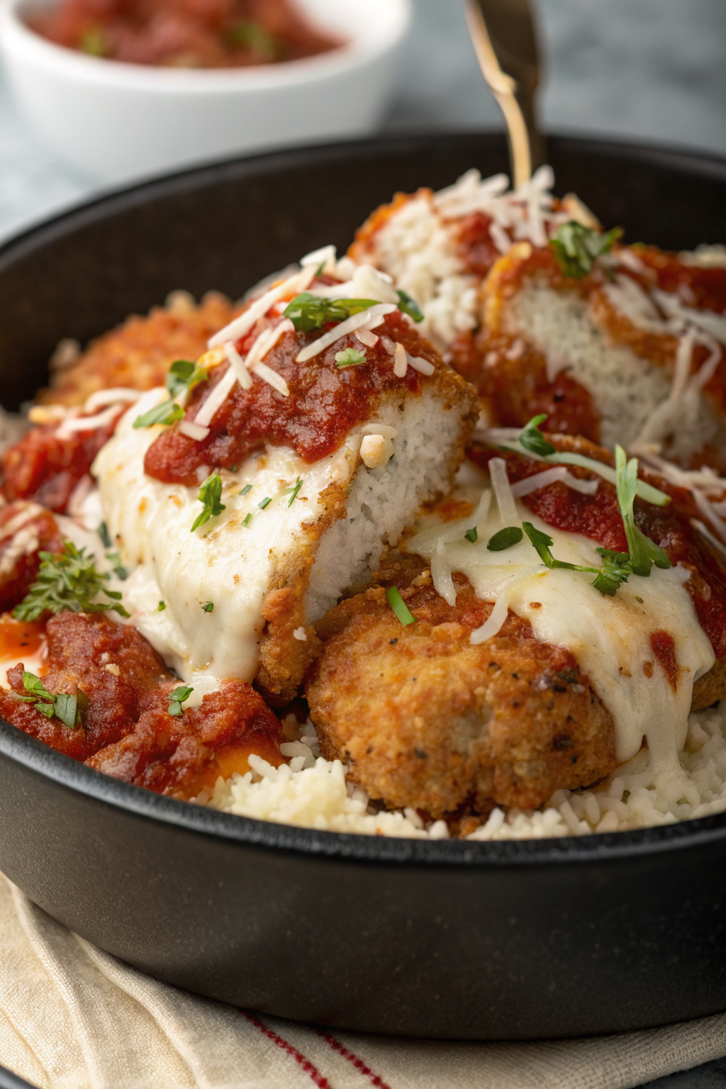 Protein Packed Cottage Cheese Chicken Parm Bowl