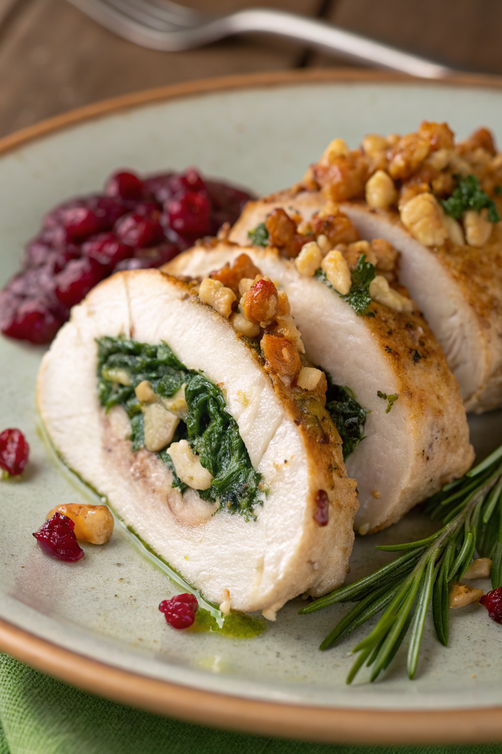 Spinach Cranberry Stuffed Chicken Breasts Recipe