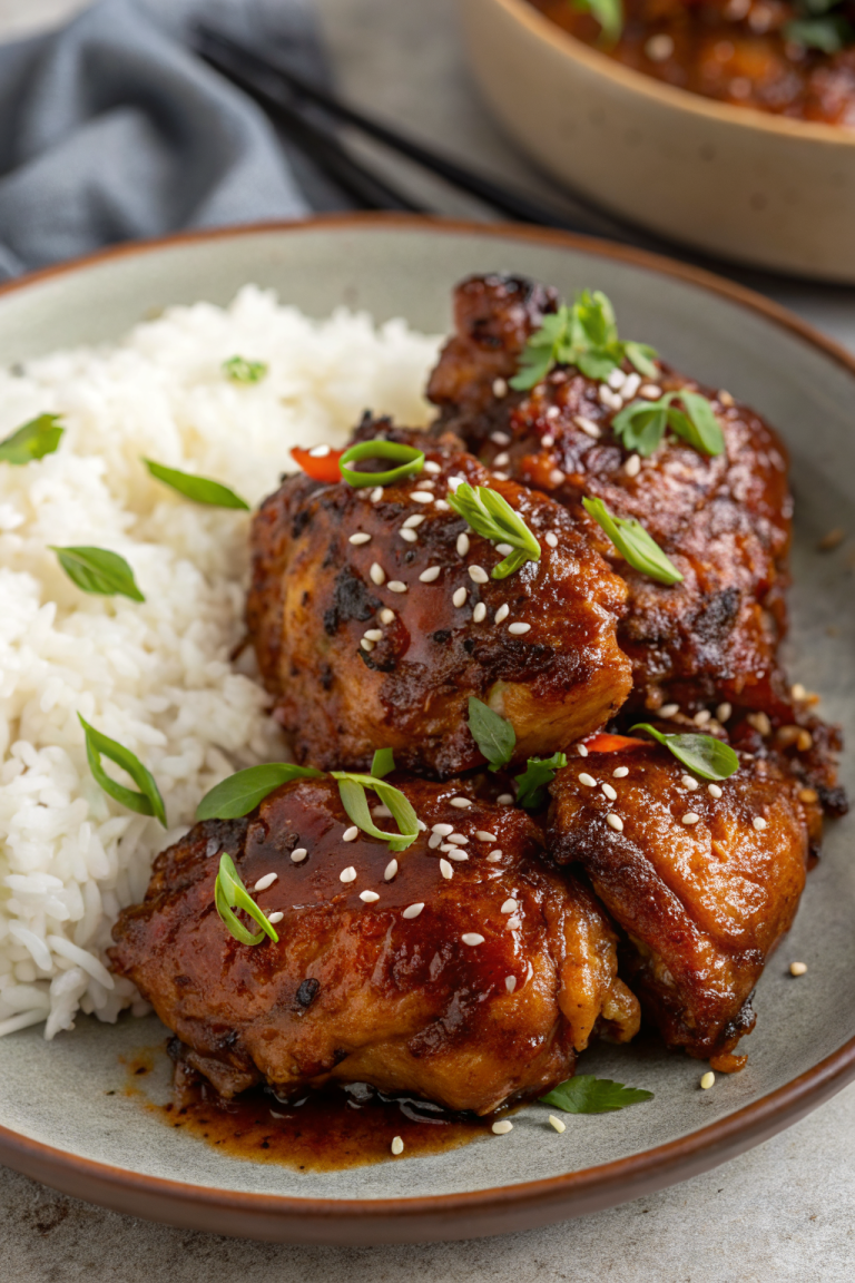 Air Fryer Korean Soy Garlic Chicken Thighs Recipe
