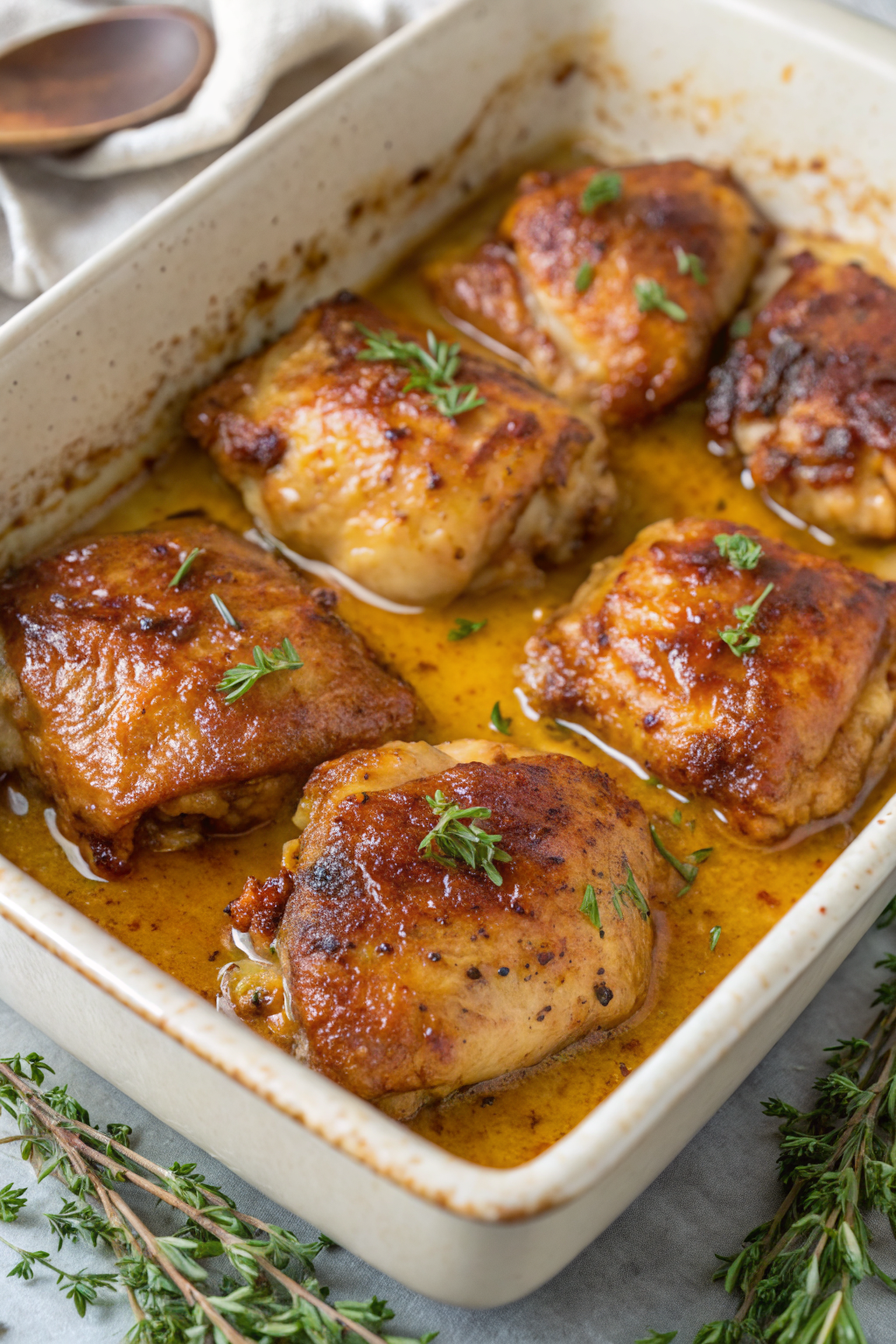 Baked Honey Mustard Chicken Thighs Recipe