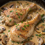 Chicken Legs with Creamy Mushroom Sauce