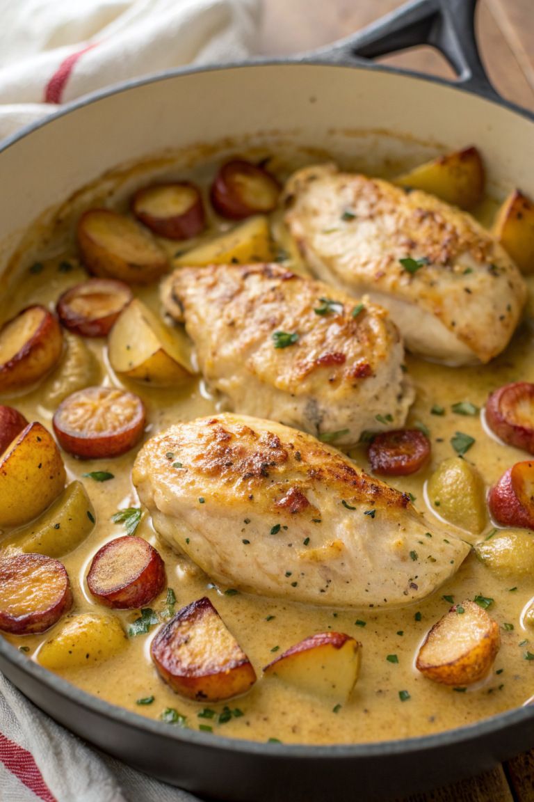 Chicken Potatoes with Dijon Cream Sauce