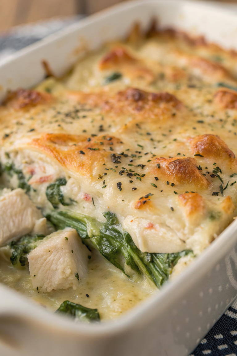Chicken and Spinach Casserole with Cream Cheese