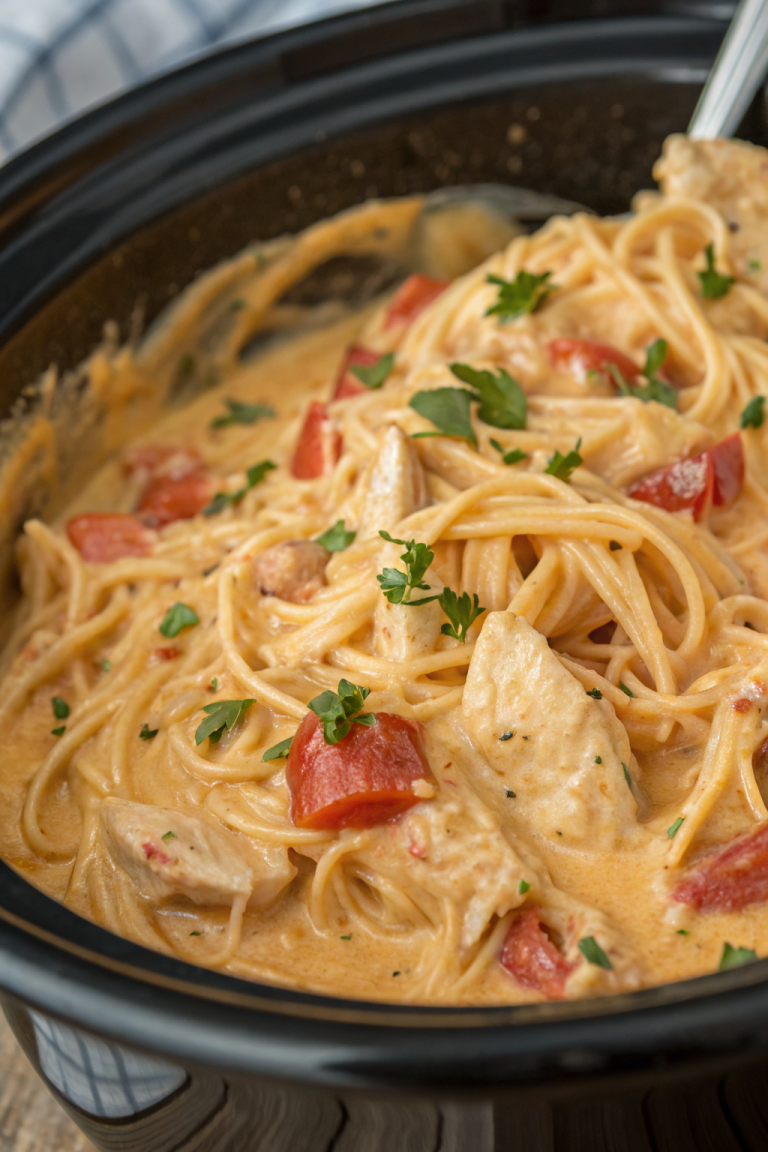 Classic Crockpot Chicken Spaghetti Recipe