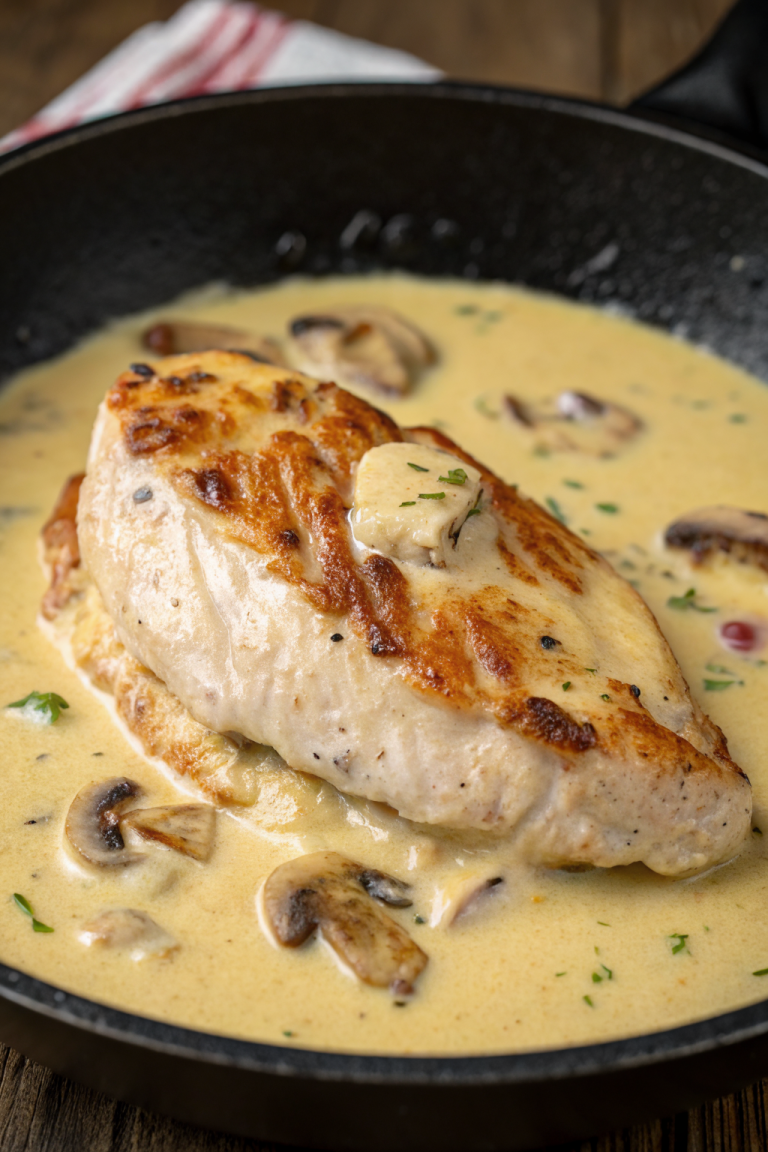 Creamy Garlic Mushroom Chicken Recipe