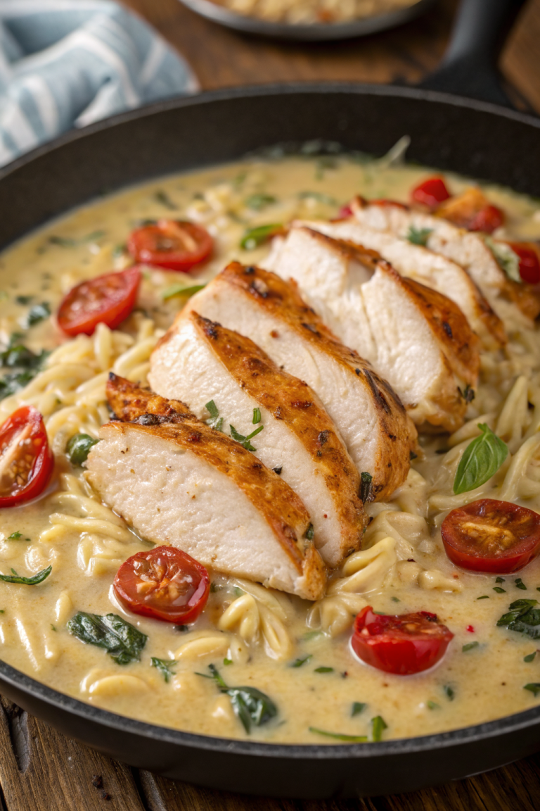Creamy Tuscan Chicken Orzo Recipe