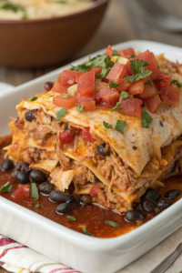 Crockpot Chicken Enchilada Casserole Recipe