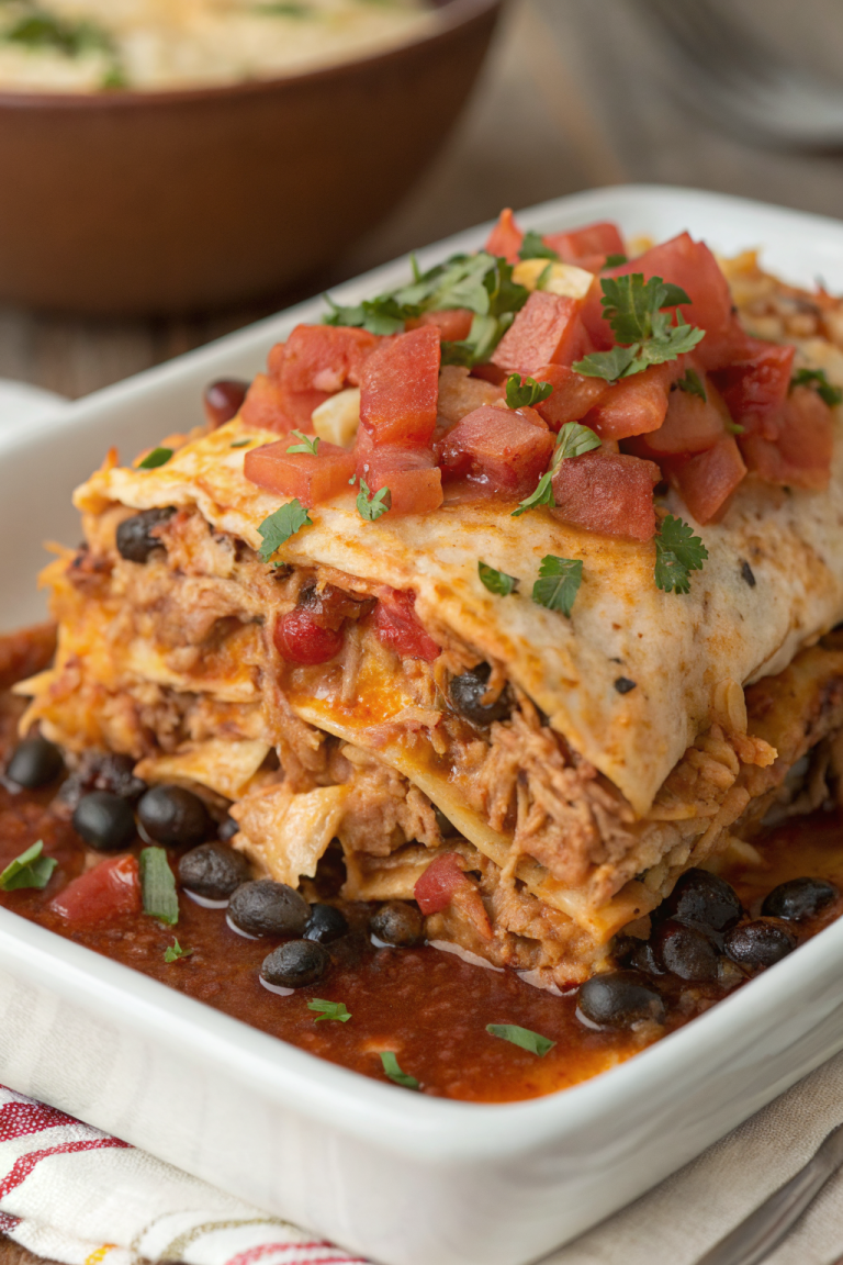 Crockpot Chicken Enchilada Casserole Recipe