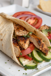 Crockpot Greek Chicken Pitas with Tzatziki
