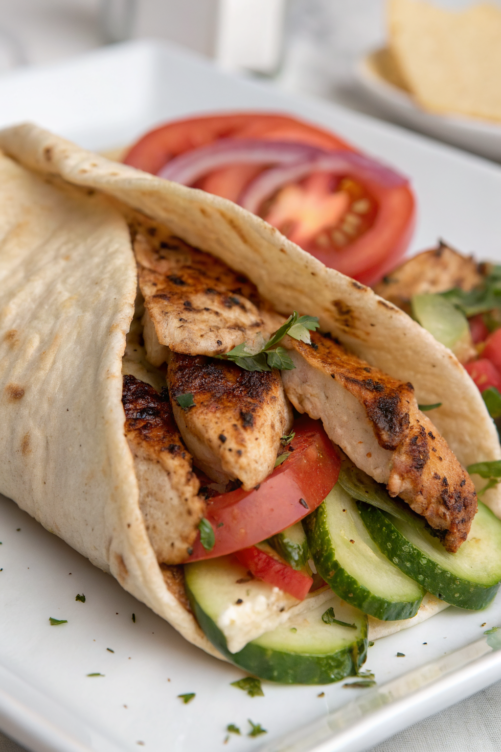 Crockpot Greek Chicken Pitas with Tzatziki