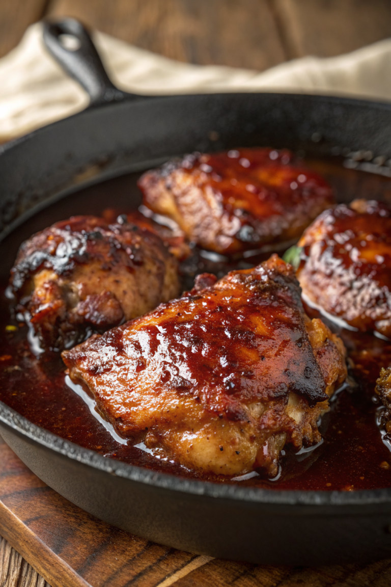 Garlic Butter Chicken Thighs with Potatoes Skillet Recipe